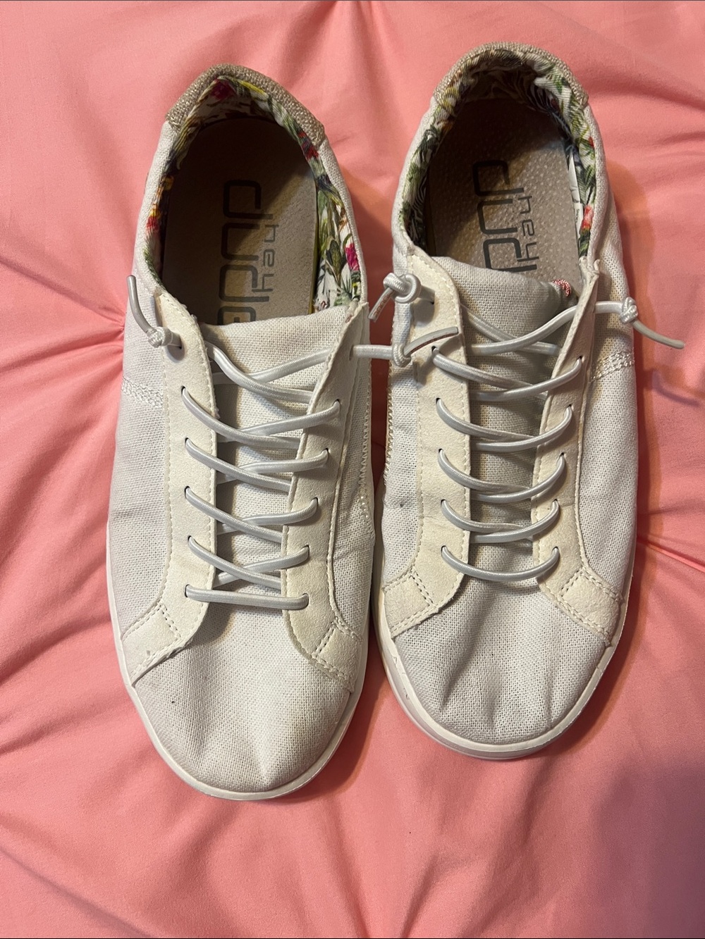 Hey Dude Women's Karina Canvas Sneakers with Floral Lining